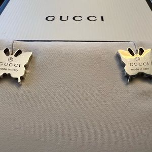 Gucci Butterfly Earrings — Studs, Silver